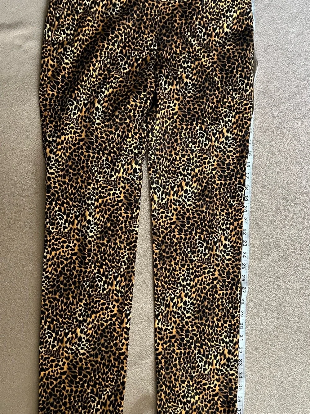 Michael Kors Leopard Print Straight Leg Stretch Pants - Size 10